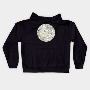 Pale Bright Mint and Sage Art Deco Marbling Kids Hoodie